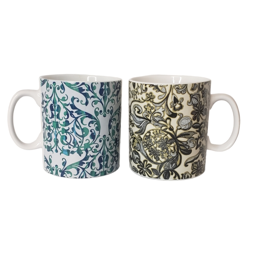 Lady Jayne Ltd Floral Paisley Coffee Mug Tea Cup, Set of 2